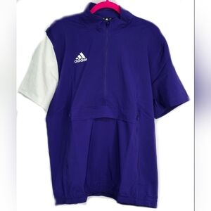 Adidas men's Stadium pullover half zip jacket short sleeve size XL Purple